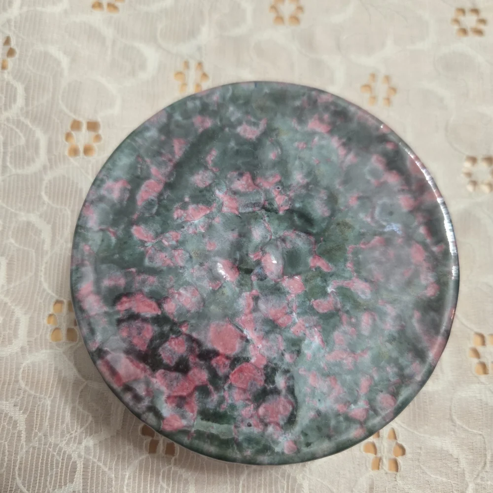 Artistic Pink and Green Ceramic Bowl - Picture 3 of 10